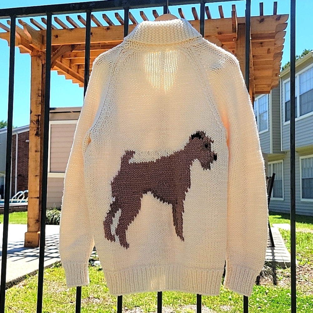 Vintage | Hand Knitted Man's Best Friend Cardigan